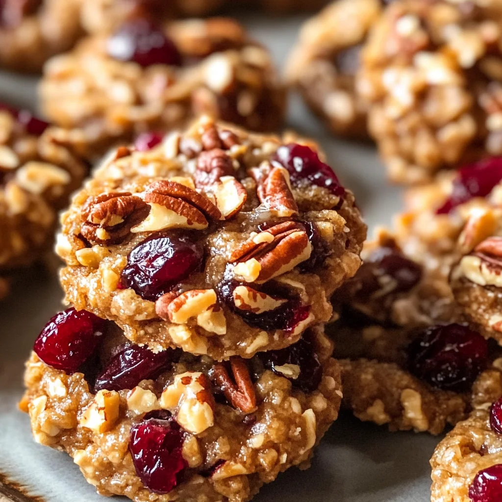 No-Bake Cranberry Pecan Praline Cookies
