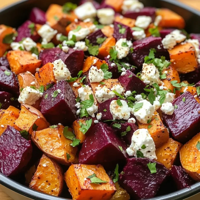 Vibrant Roasted Beets and Sweet Potatoes with Feta Bliss