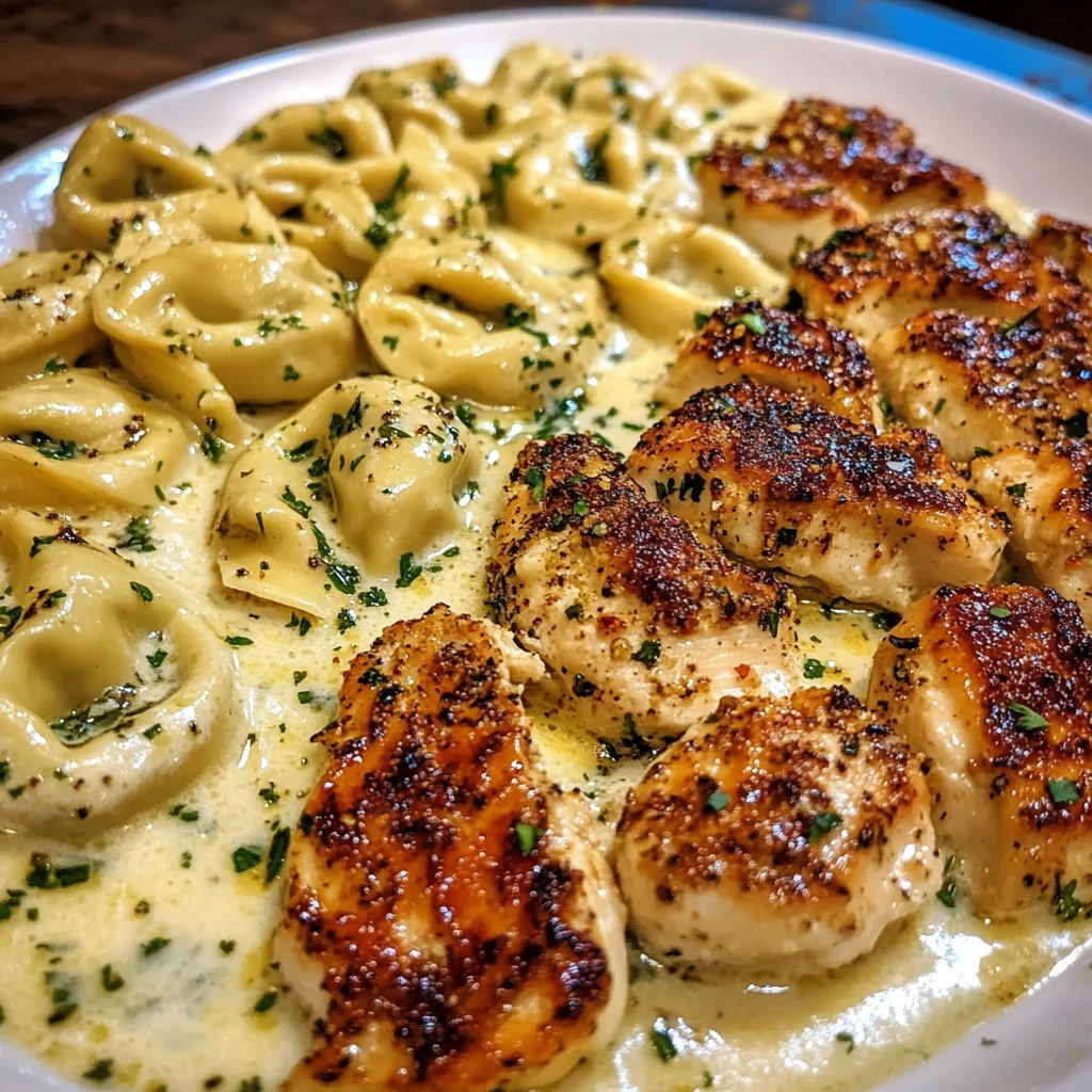 Creamy Cajun Chicken Tortellini in Garlic Mozzarella Sauce