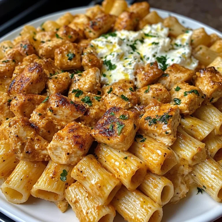 Creamy Cajun Garlic Butter Chicken Rigatoni with Mozzarella & Parmesan