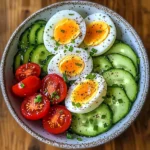 Garden Egg Bowl with Cucumber & Cherry Tomatoes