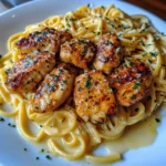 Golden Garlic Butter Chicken with Creamy Linguine