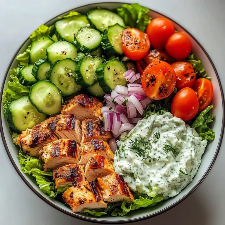 Greek Chicken Salad Bowl with Tzatziki