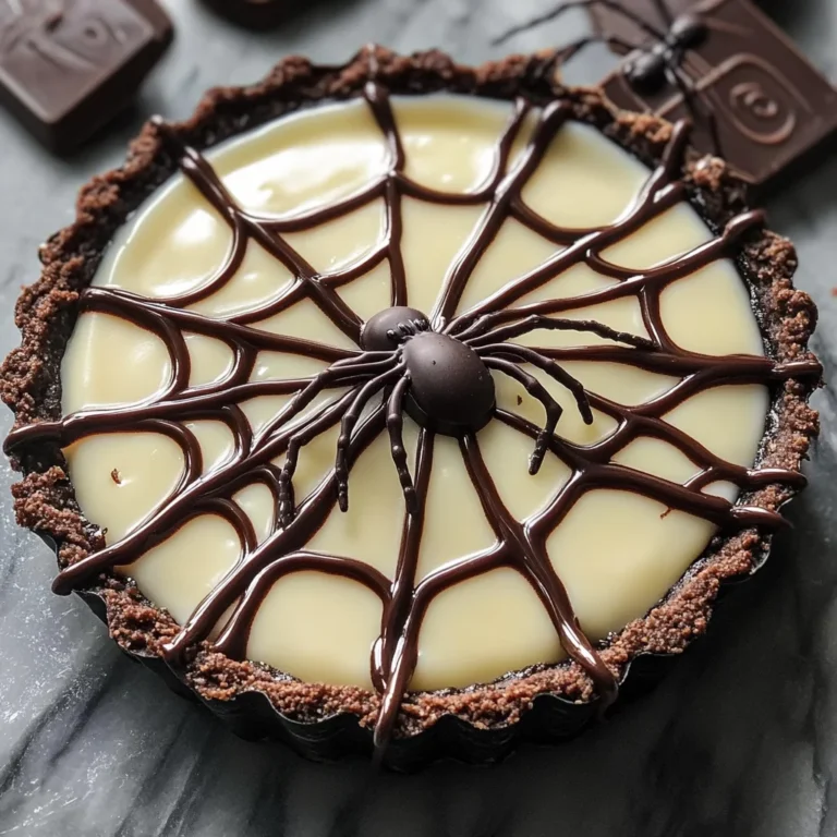 Halloween Chocolate Spiderweb Tart