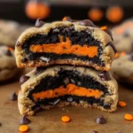 Halloween Oreo stuffed chocolate chip cookies