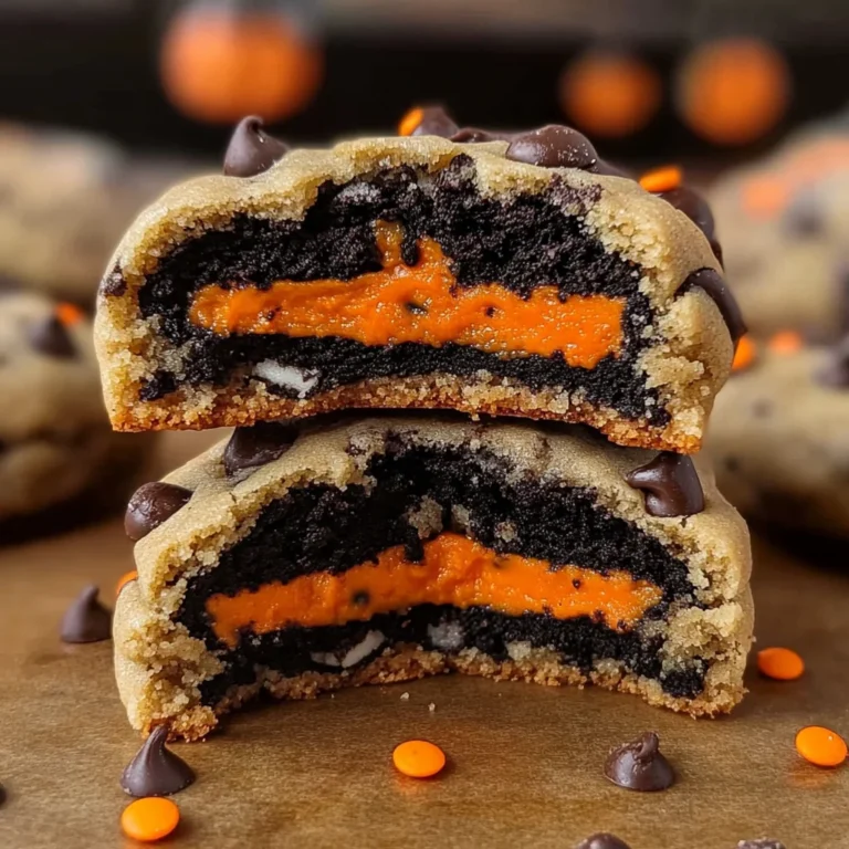 Halloween Oreo stuffed chocolate chip cookies