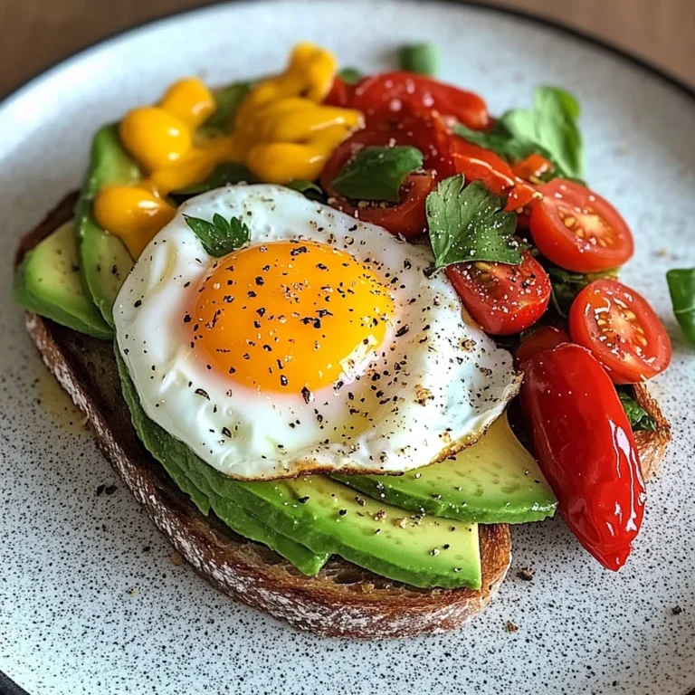 Poached Egg & Avocado Brunch Plate with Roasted Peppers