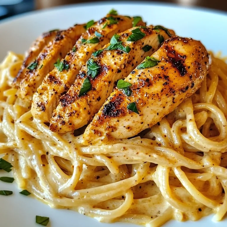Savory Cajun Chicken over Creamy Parmesan Linguine