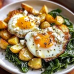 Sunny Eggs with Golden Roasted Potatoes & Sauted Greens