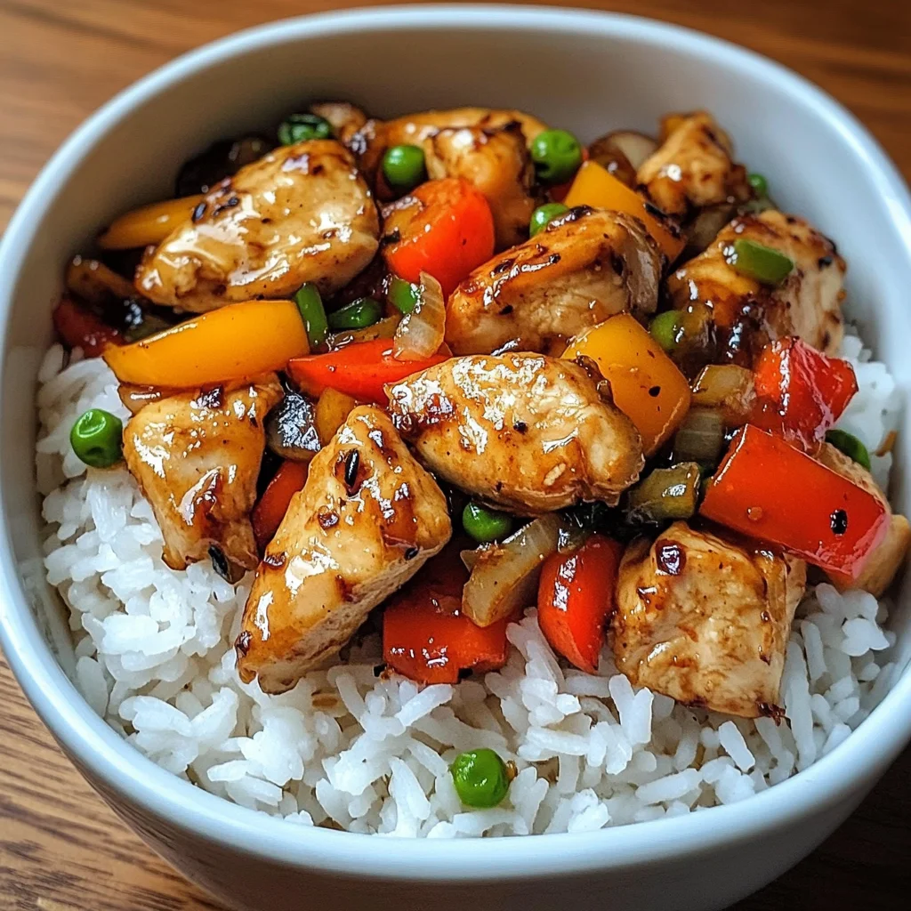 Teriyaki Chicken Stir-Fry with Steamed Rice