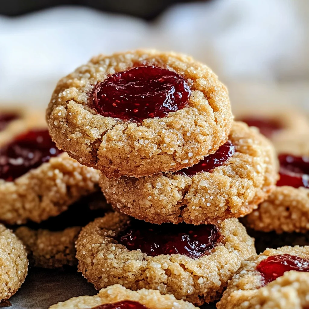 Vegan Thumbprint Cookies with Strawberry Jam