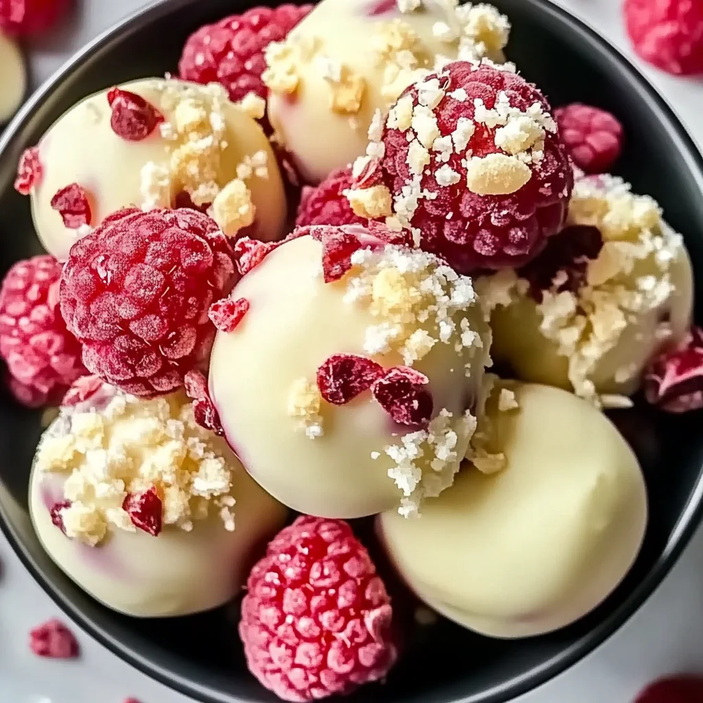 White Chocolate Raspberry Cheesecake Balls