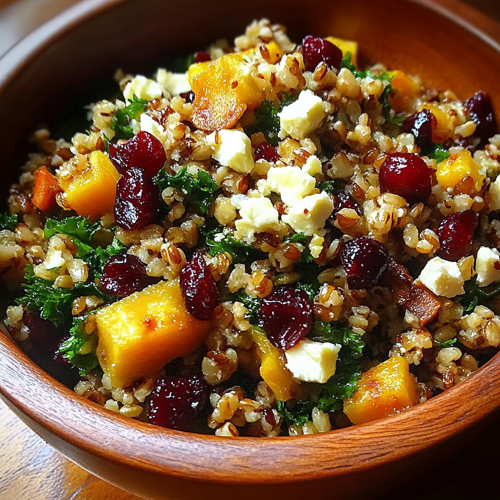 Autumn Harvest Grain Salad with Cranberries
