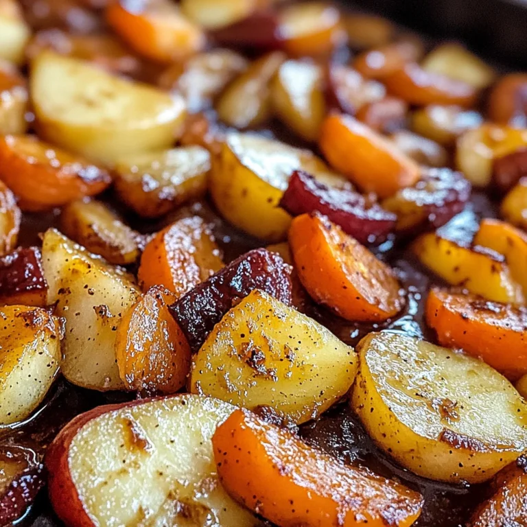 Maple Dijon Roasted Apples & Carrots