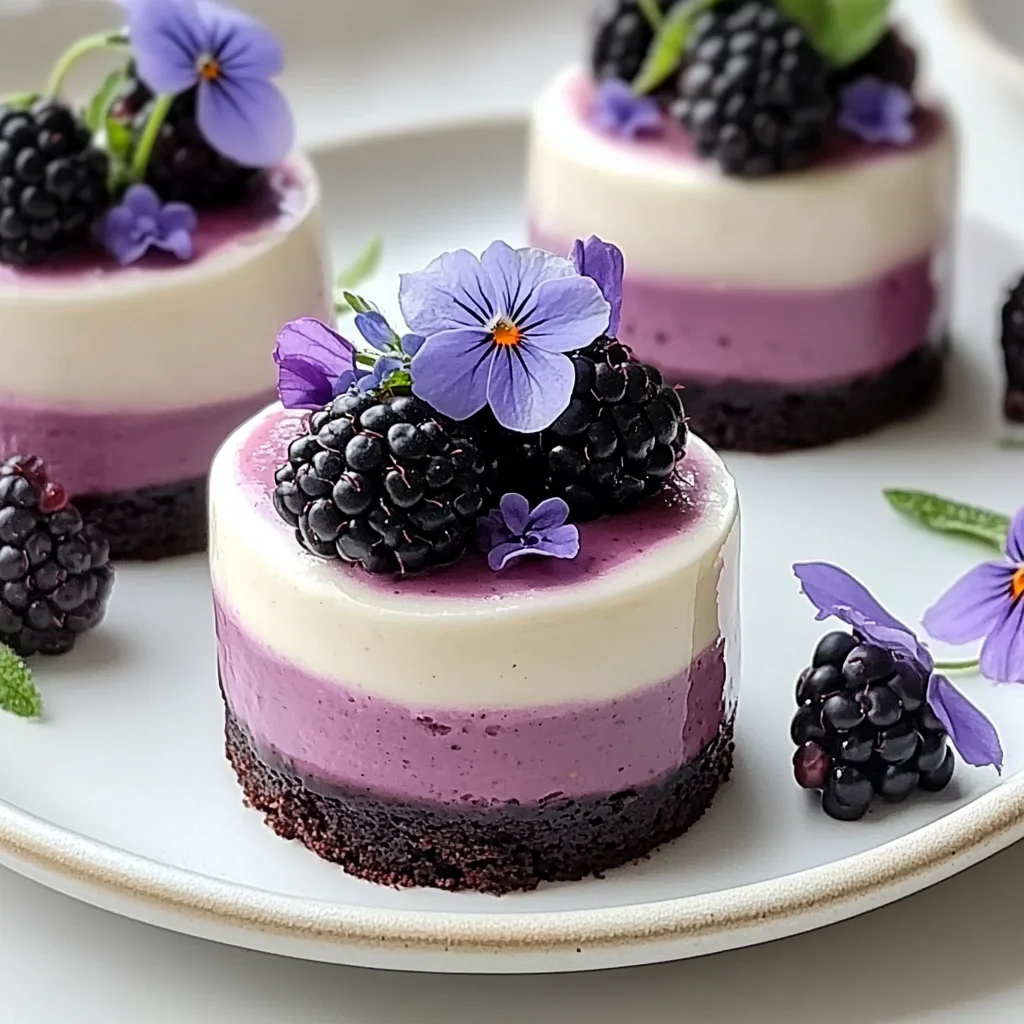 Mini Blackberry Mousse Cakes