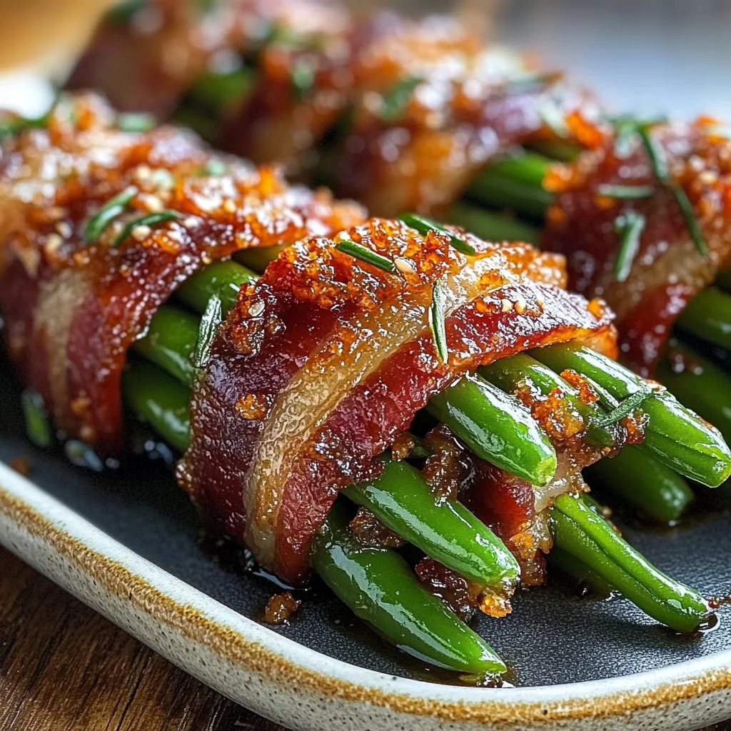 Turkey Bacon-Wrapped Green Bean Bundles recipe