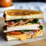 Turkey Melt with Cheddar, Spinach, and Bacon
