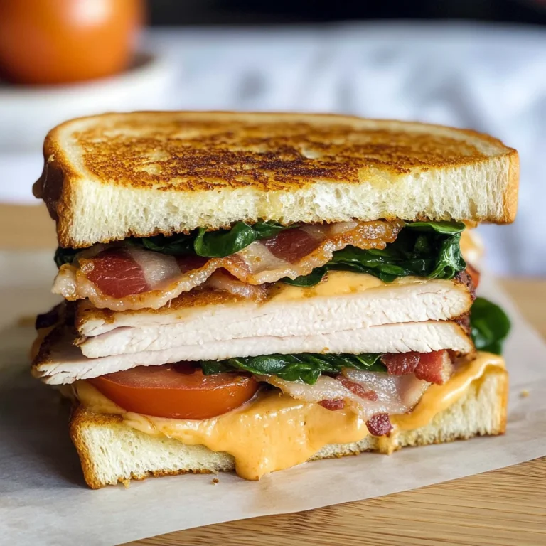 Turkey Melt with Cheddar, Spinach, and Bacon