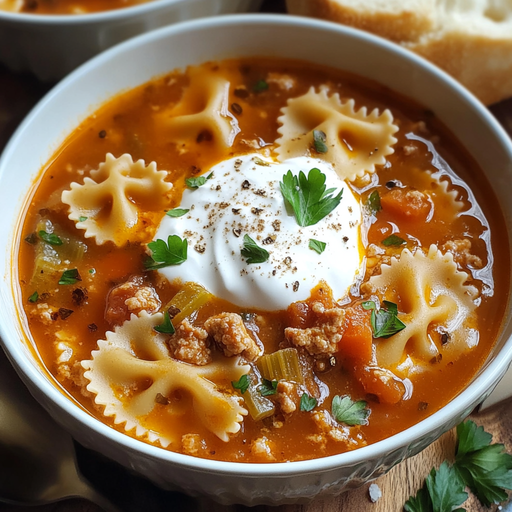 Cozy Lasagna Soup with Bow Tie Pasta for the Soul