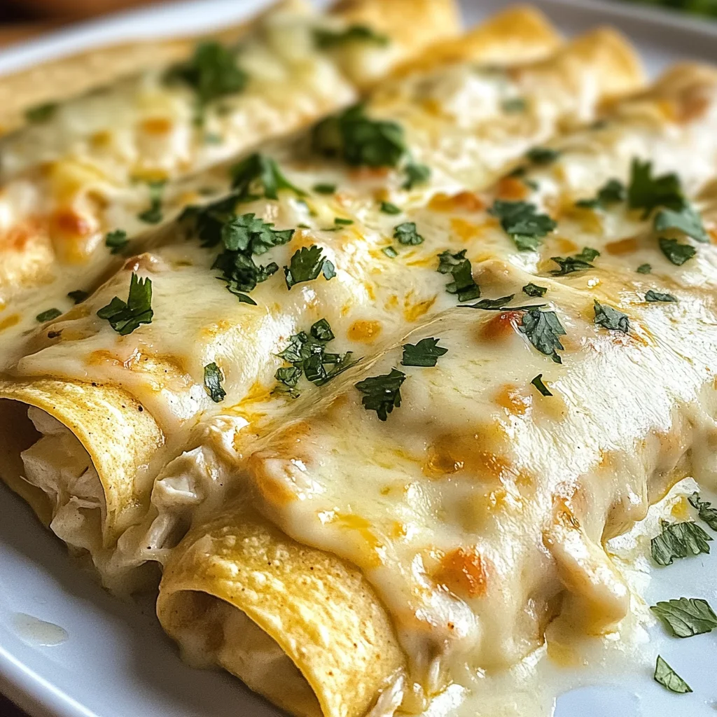 Creamy White Chicken Enchiladas