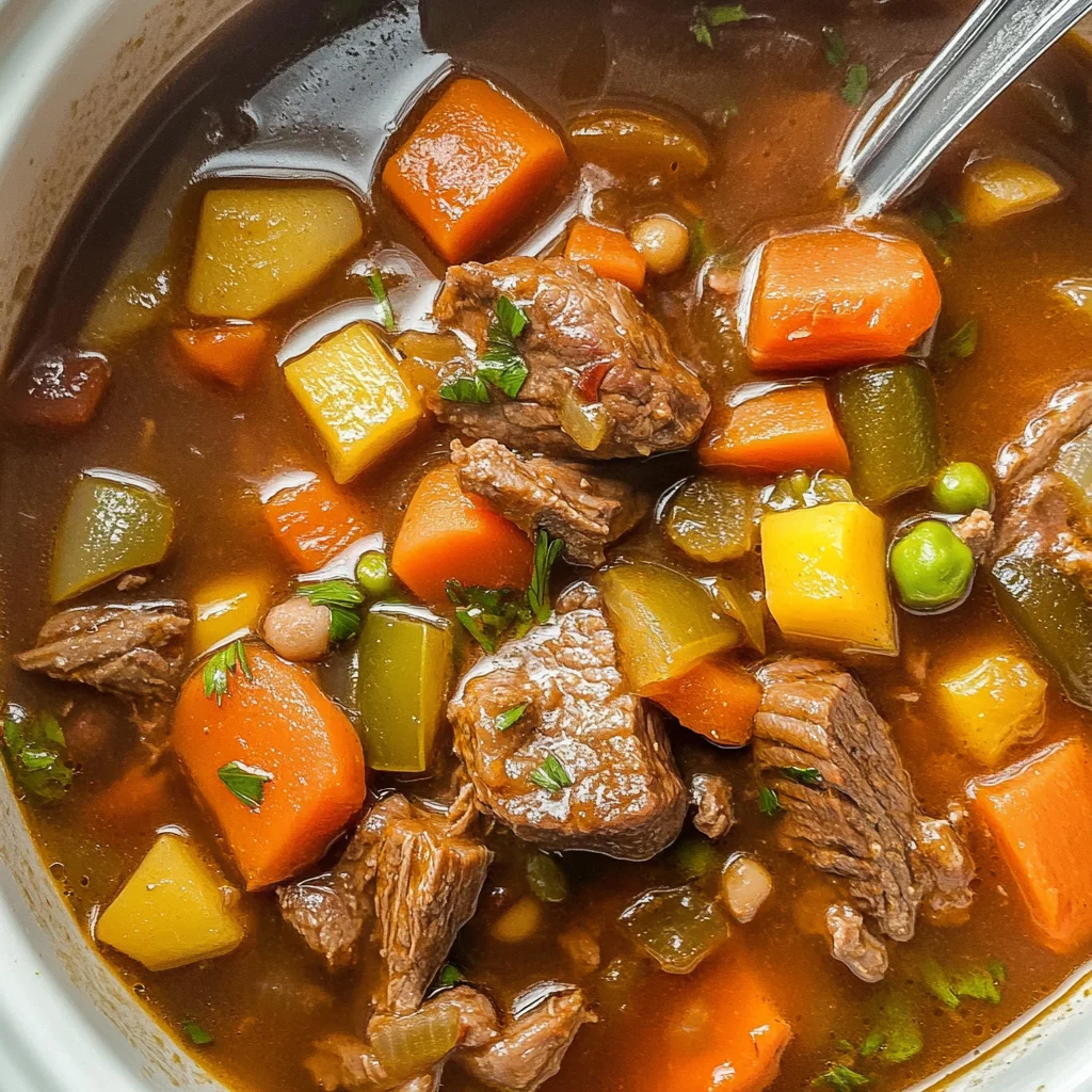 Crockpot Vegetable Beef Soup (full of flavor!)