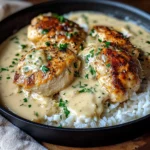 Easy Creamy Smothered Chicken And Rice Dinner Recipe