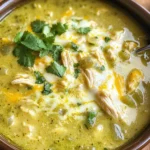 Green Chicken Enchilada Soup - Creamy and Cheesy!