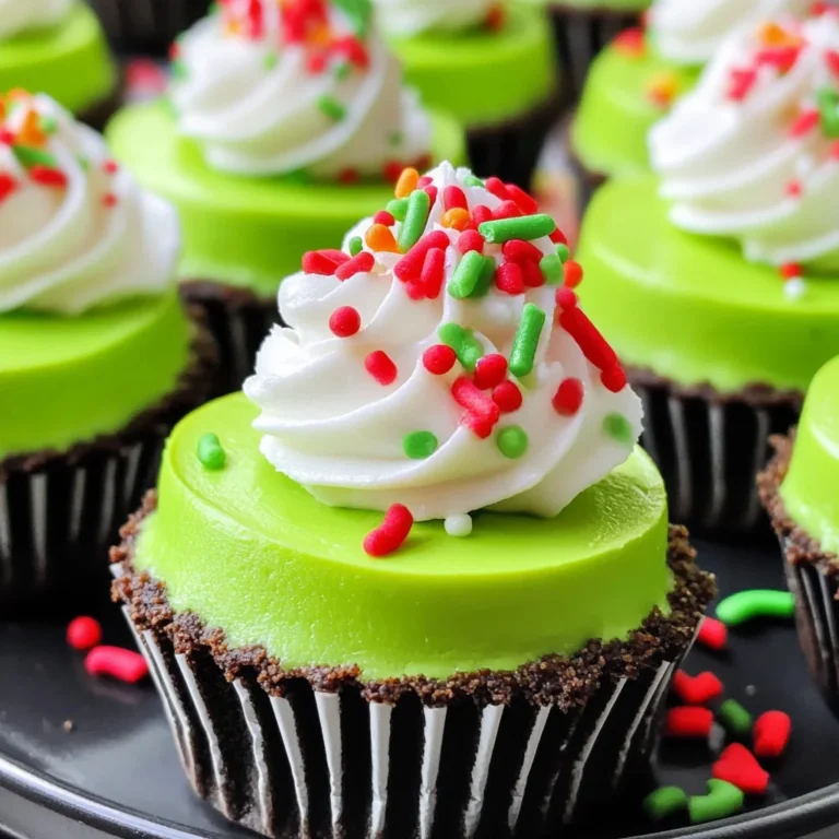 Grinch Mini Cheesecakes