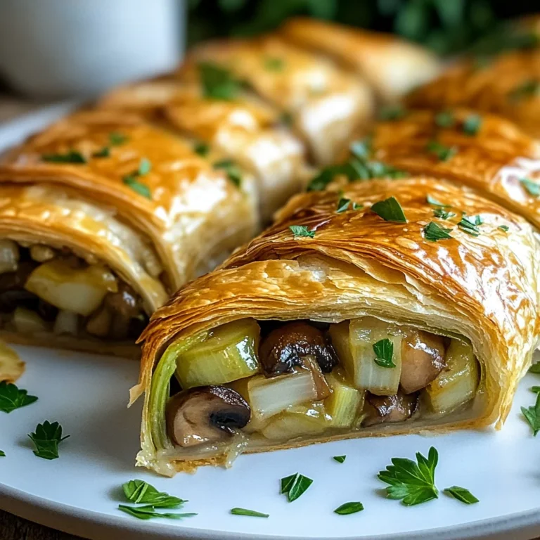 Mushroom and Leek Strudel