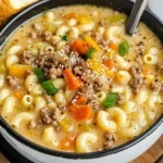 One Pot Macaroni Cheeseburger Soup