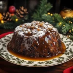 Traditional Plum Pudding with Brandy Butter Sauce