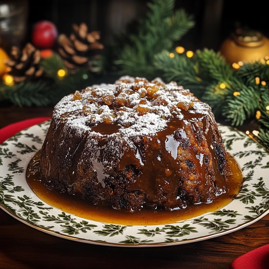 Traditional Plum Pudding with Brandy Butter Sauce