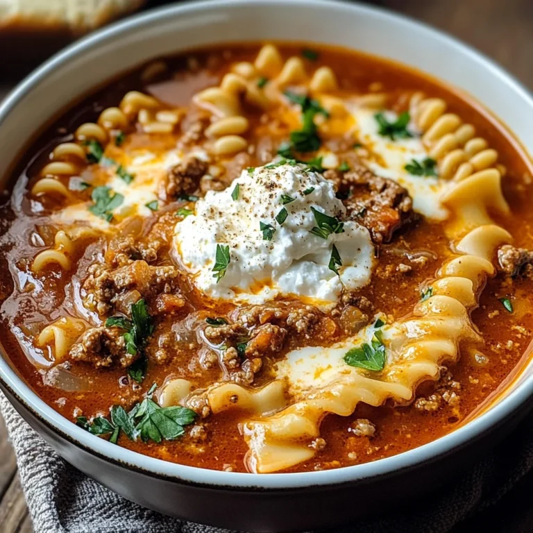 Ultimate Cheesy Beef Lasagna Soup