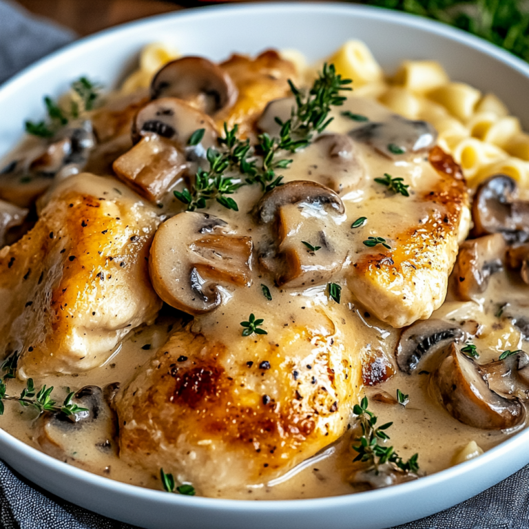 Savory Chicken in a Creamy Asiago Mushroom Sauce : A Comforting Classic to Add to Your Weekly Rotation