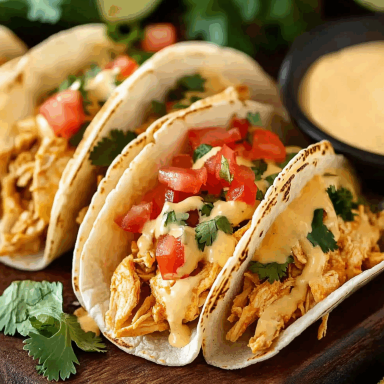 Slow Cooker Queso Chicken Tacos