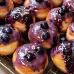 Blueberry Cake Donuts with Blueberry Glaze