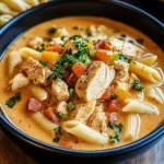 Creamy Cajun Chicken Pasta Soup