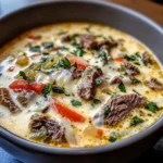 Creamy Philly Cheese Steak Soup