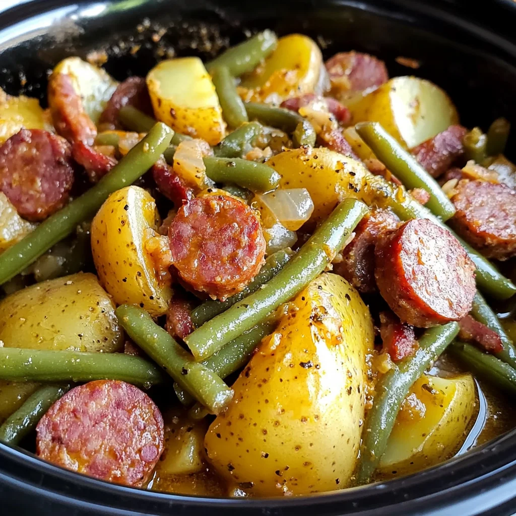 Crock Pot Swamp Potatoes with Sausage & Veggies