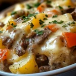 Crockpot Cheesesteak Potato Casserole Recipe