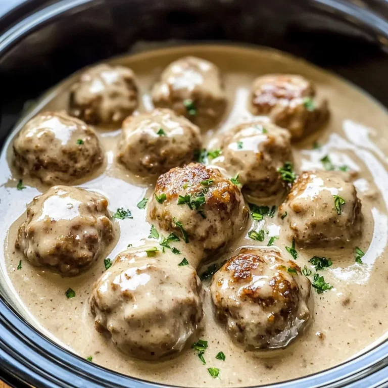Crockpot Swedish Meatballs with Creamy Gravy