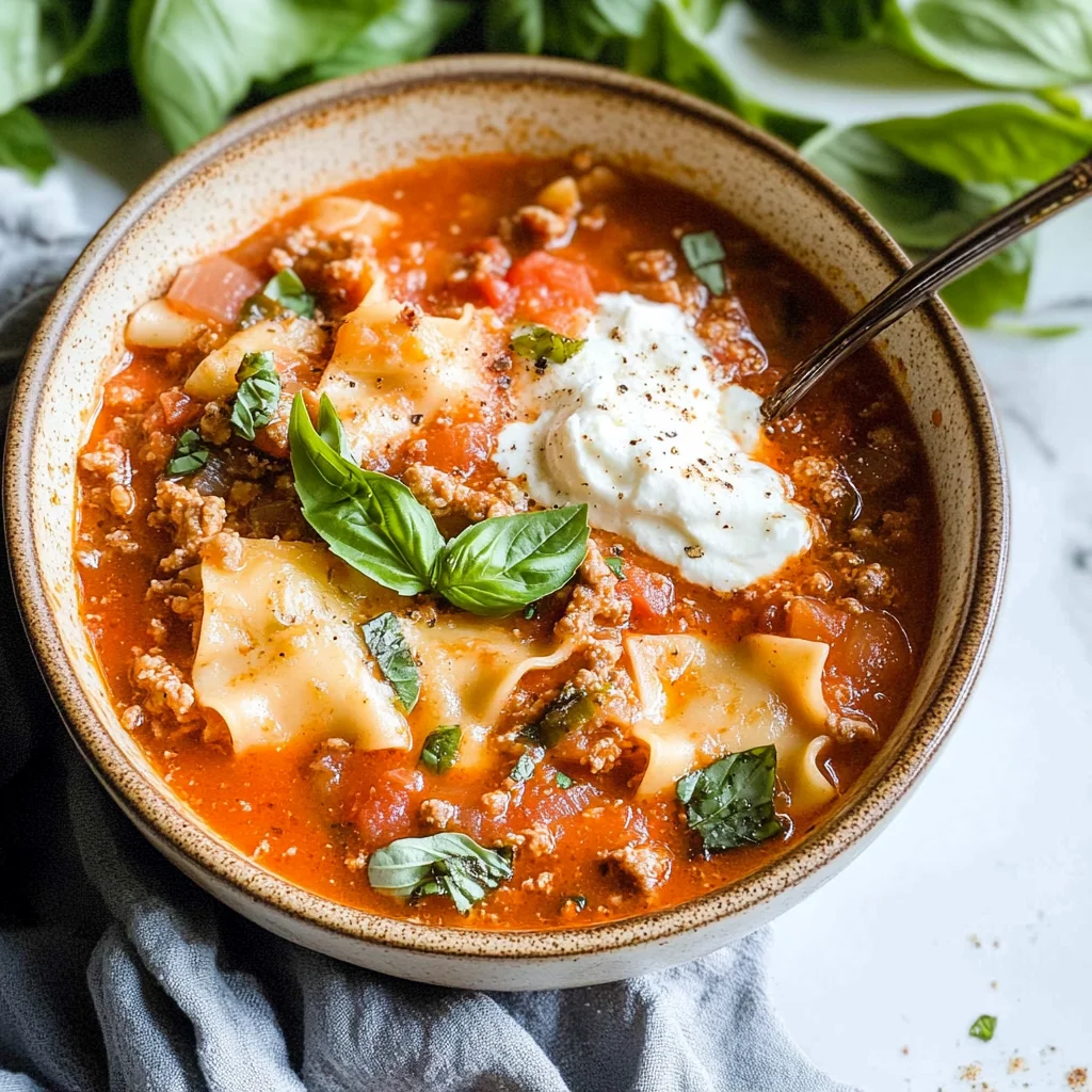 Easy Creamy Lasagna Soup