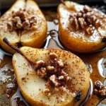 Gebackene Birnen mit Honig und Walnüssen