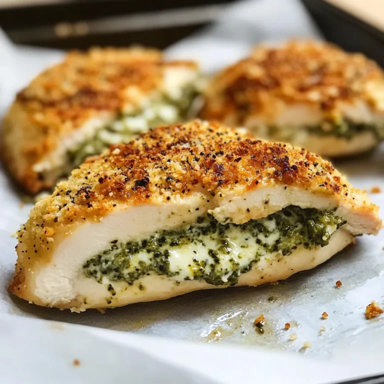 Healthy Pesto Stuffed Chicken Breast