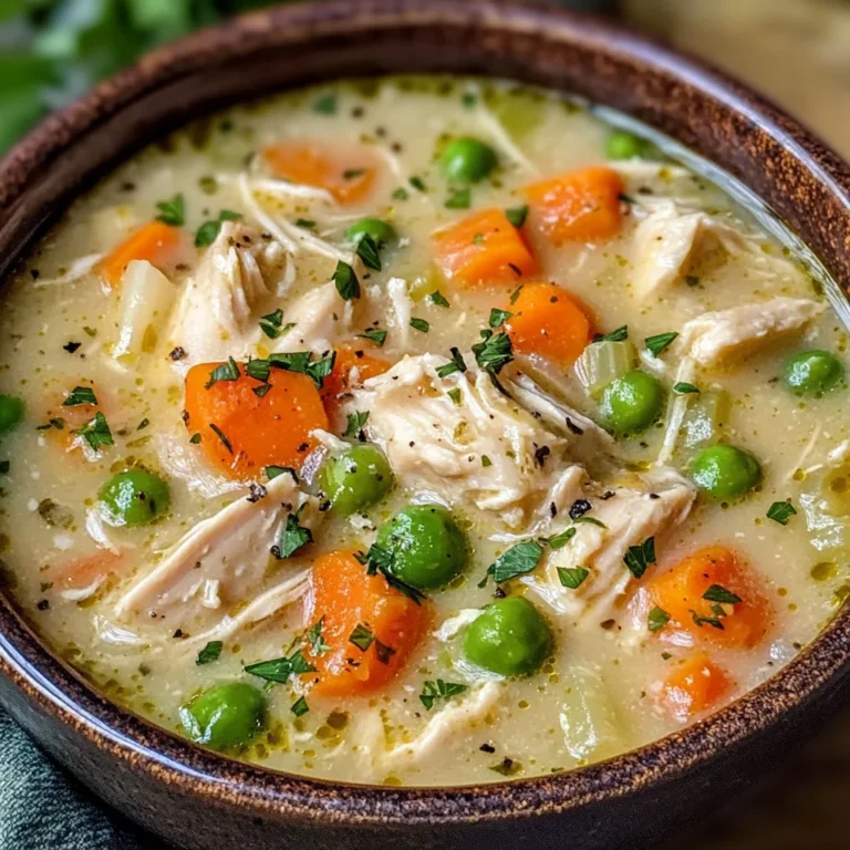 High Protein Chicken Pot Pie Soup