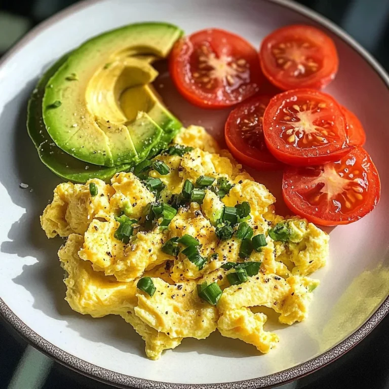 Scrambled Eggs with Avocado & Tomato
