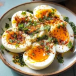 Jammy Eggs with Chili Butter and Garlic Yogurt