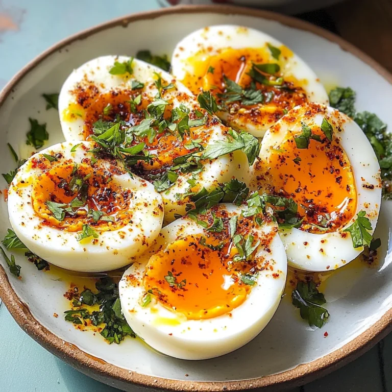 Jammy Eggs with Chili Butter and Garlic Yogurt