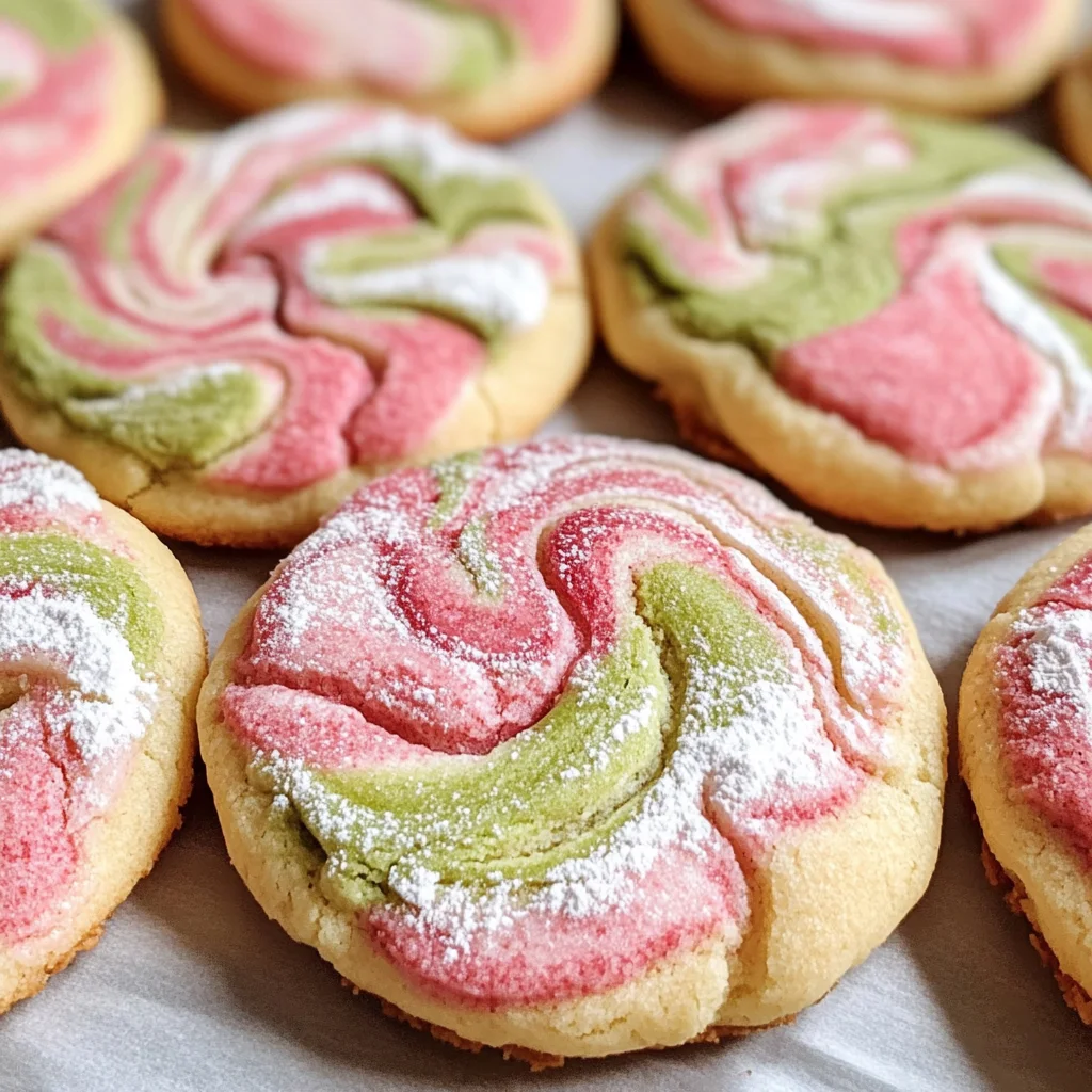 Strawberry Matcha Marble Cookies