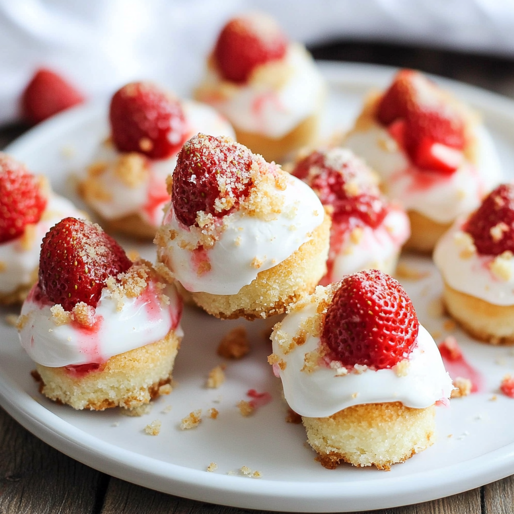 5 Ingredient Strawberry Shortcake Bites